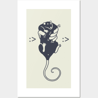 Pet rat, You are my friend now meme. Design for rodent fans in dark ink Posters and Art